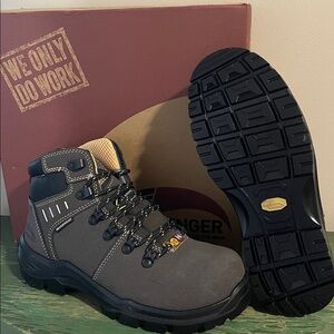 Avenger Gray and Black Lace Up, Steel Toe Work Boots